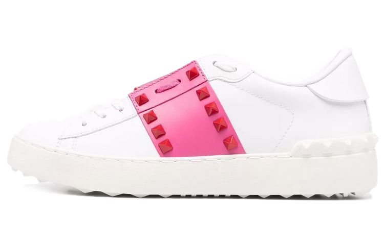 (W) Valentino Leather Fashion Sneaker 'White and Pink'