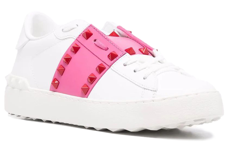 (W) Valentino Leather Fashion Sneaker 'White and Pink' 圖 2