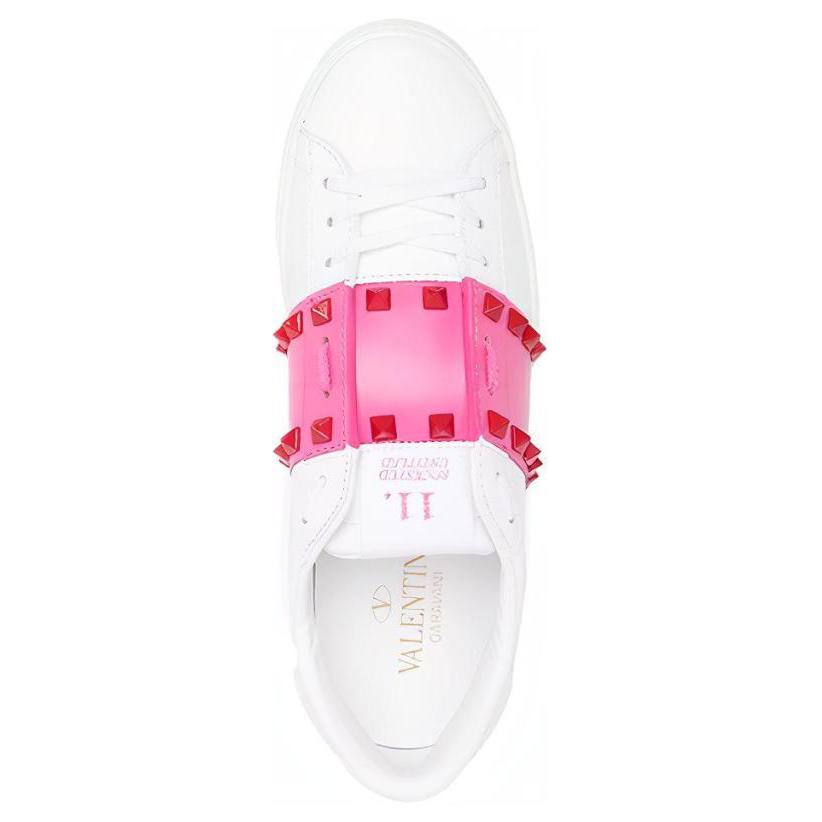 (W) Valentino Leather Fashion Sneaker 'White and Pink' 圖 4