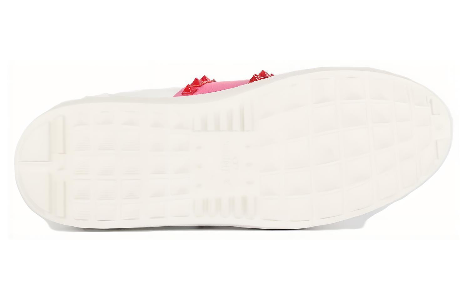 (W) Valentino Leather Fashion Sneaker 'White and Pink' 圖 5