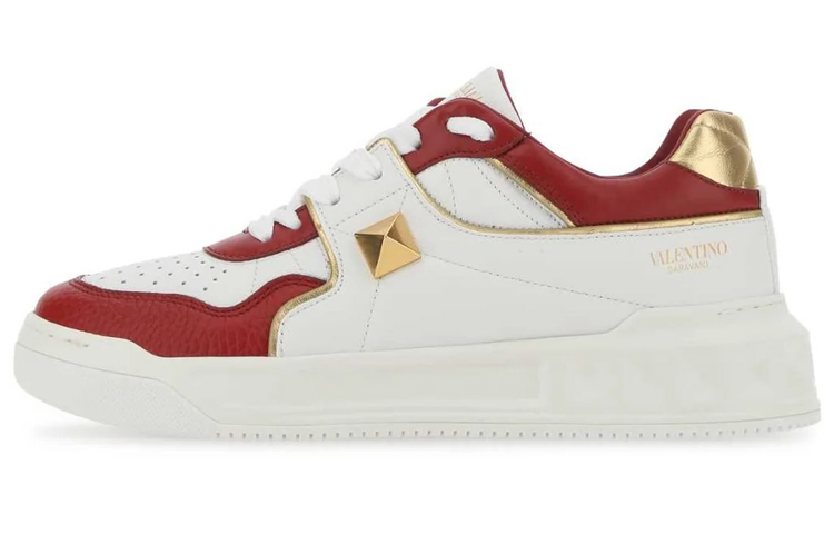 Buy (Women) Valentino Leather Fashion Sneakers 'White Red Gold' 1W2S0CS4FNZVAM
