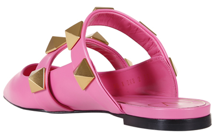 Shop Valentino 華倫天奴 皮革平底涼鞋 女款 粉色