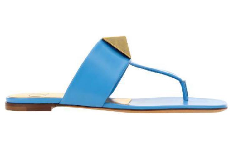 (W) Valentino Leather Flat Thong 'Fashion Slide Blue' 圖 2