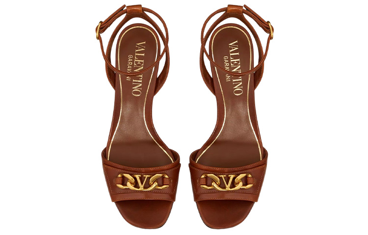 (W) Valentino Leather High-Heel Sandal 'Brown' 圖 3