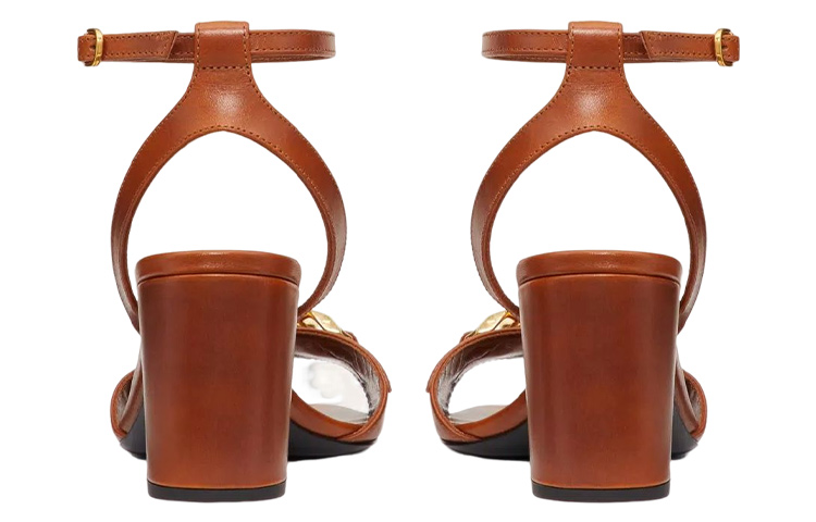 (W) Valentino Leather High-Heel Sandal 'Brown' 圖 4