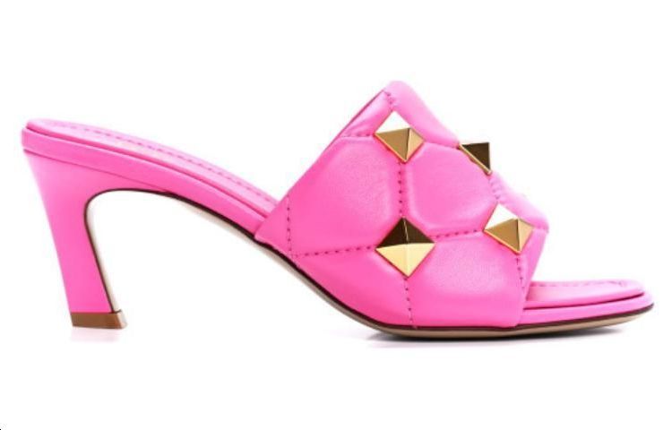 (W) Valentino Leather High-Heeled 'Fashion Pink Slides' 圖 2