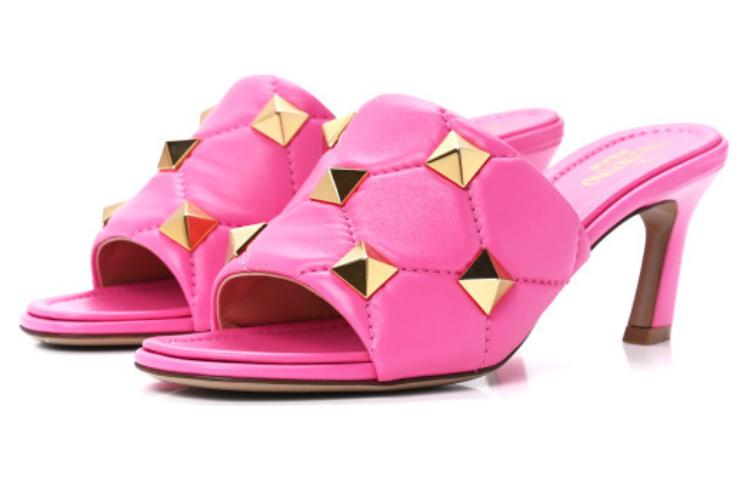 (W) Valentino Leather High-Heeled 'Fashion Pink Slides' 圖 3