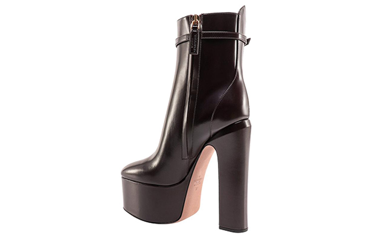 (W) Valentino Leather High-Heeled Bootie 'Brown' 圖 4