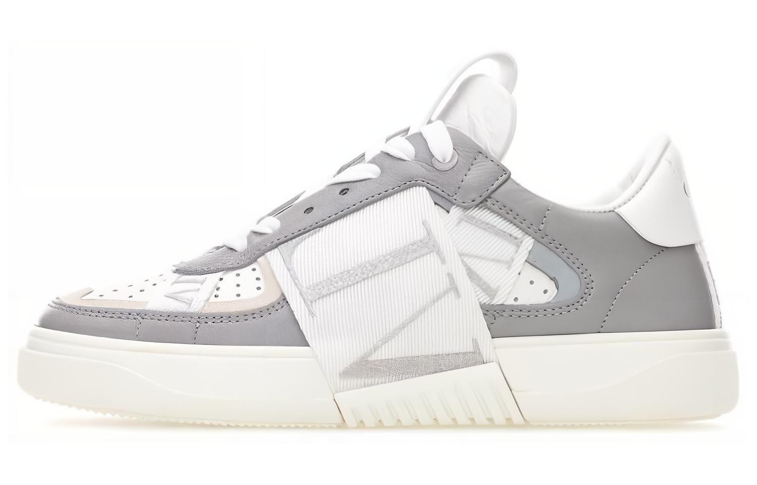 (W) Valentino Leather Low-Top Sneaker 'White Grey'