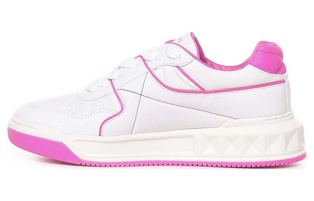 (W) Valentino Leather Low-Top Sneaker 'White Pink'