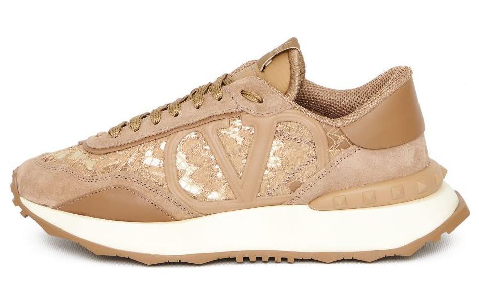 (Women) Valentino Leather Mesh Lace-Up Round Toe Low-Top 'Nude Pink' 2W0S0DY9YBRMTK