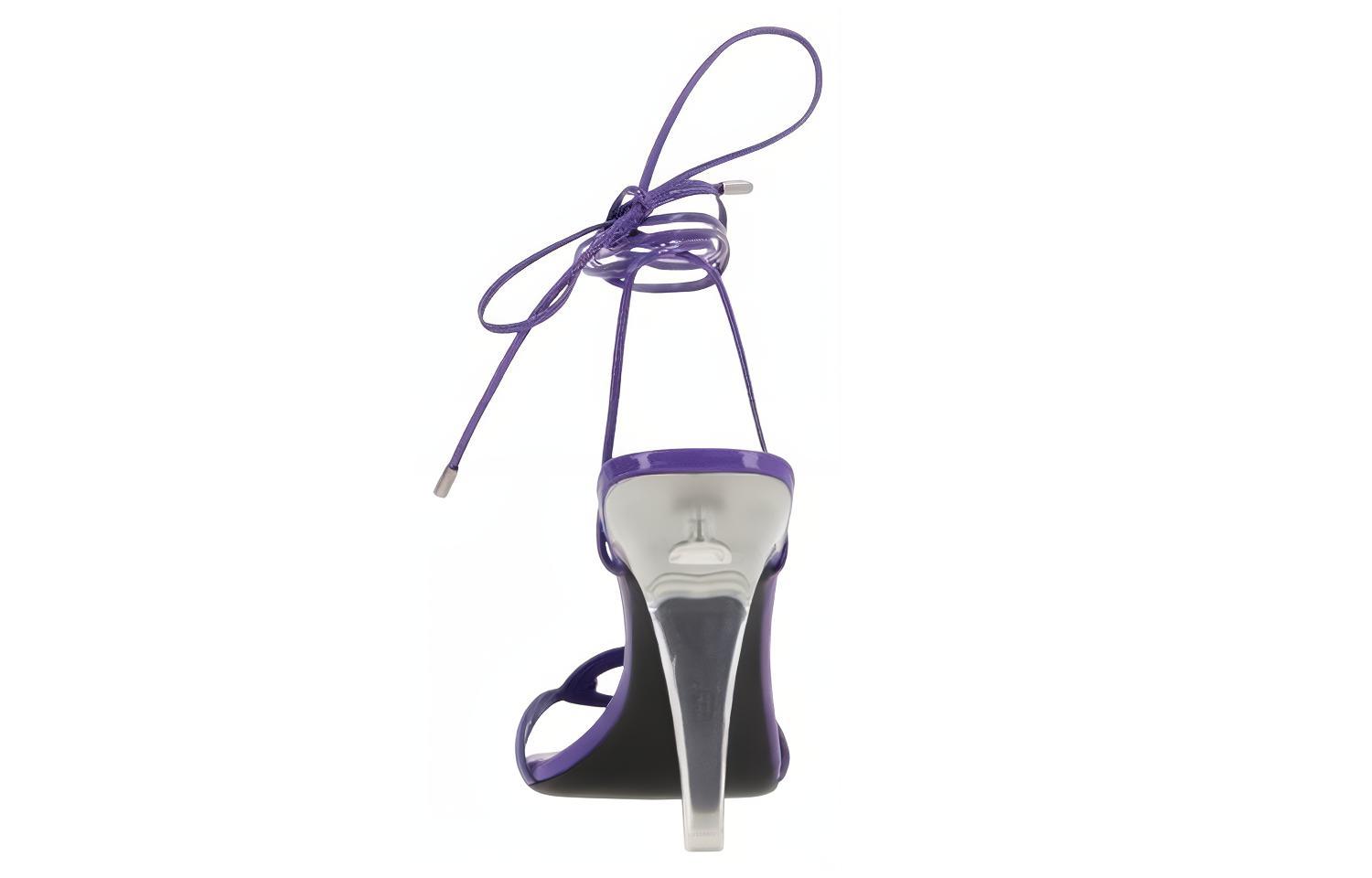 Purchase (Women) Valentino Leather Open-Toe Lace-up Sandal 'Purple' 2W2S0GH4LMYV3P