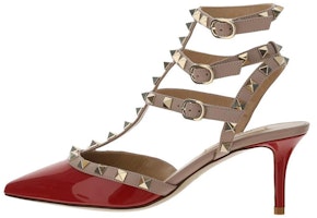(Women) Valentino Leather Open Heel Buckle Fashion Slide 'Red' 1W2S0375VNWR19 (Women) Valentino Leather Open Heel Buckle Fashion Slide 'Red' 1W2S0375VNWR19