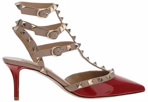 Order (W) Valentino Slide Fashion Kulit Buckle Hak Terbuka 'Merah' 1W2S0375VNWR19