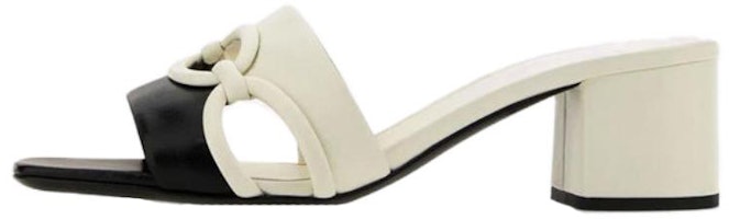 (Women) Valentino Leather Open Toe Block Heel Slide 'Beige Black' 2W2S0GH8ZUC790 (Women) Valentino Leather Open Toe Block Heel Slide 'Beige Black' 2W2S0GH8ZUC790
