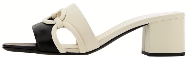 (Women) Valentino Leather Open Toe Block Heel Slide 'Beige Black' 2W2S0GH8ZUC790 (Women) Valentino Leather Open Toe Block Heel Slide 'Beige Black' 2W2S0GH8ZUC790