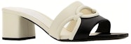 Order (W) Valentino Kulit Tumit Blok Slide 'Beige Hitam' Terbuka. 2W2S0GH8ZUC790