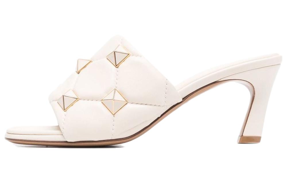 (Women) Valentino Leather Open Toe Slide Sandals 'Beige' XW2S0BK3XZTI16