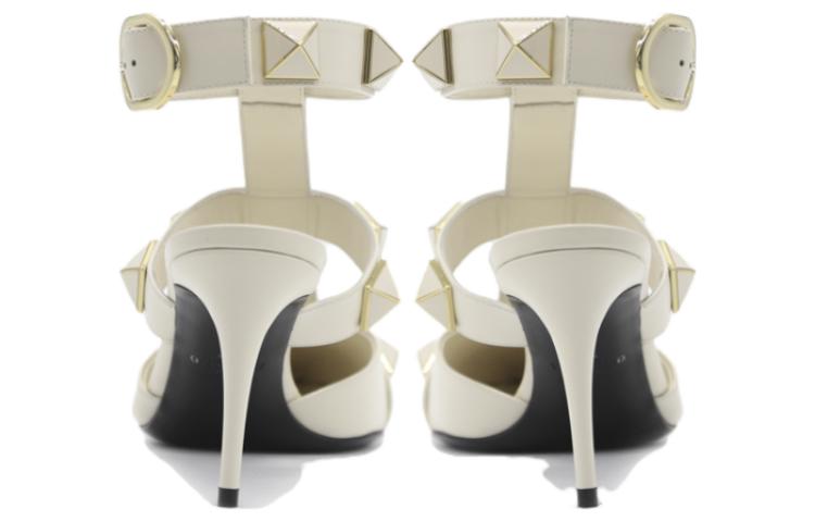 Shop Valentino華倫天奴 皮革 尖頭舒適 細跟 高筒鞋 8cm 女款 白色