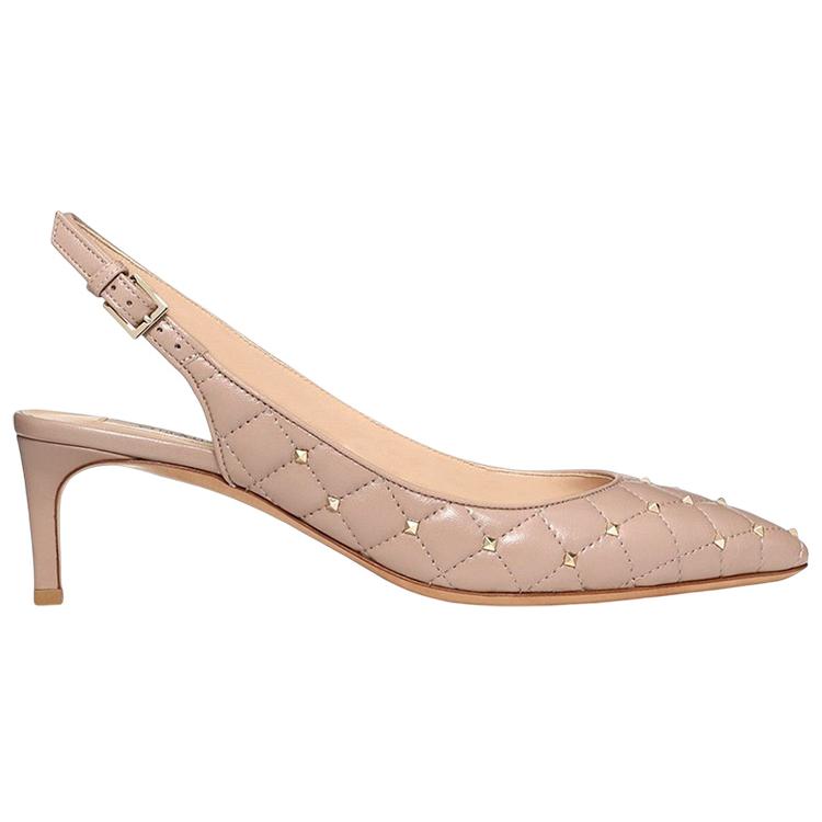 (W) Valentino Leather Pointed-Toe Pump 'Nude' 圖 2