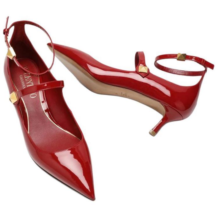 (W) Valentino Leather Pointed-Toe Stiletto 'Red Buckle' 圖 5
