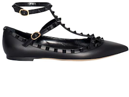 Order (Women) Valentino Leather Pointed Toe Flat 'Black' RW2S0376VB80NO