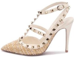 (Women) Valentino Leather Pointed Toe Stiletto 'Beige' 3W2S0393IIDK2F (Women) Valentino Leather Pointed Toe Stiletto 'Beige' 3W2S0393IIDK2F