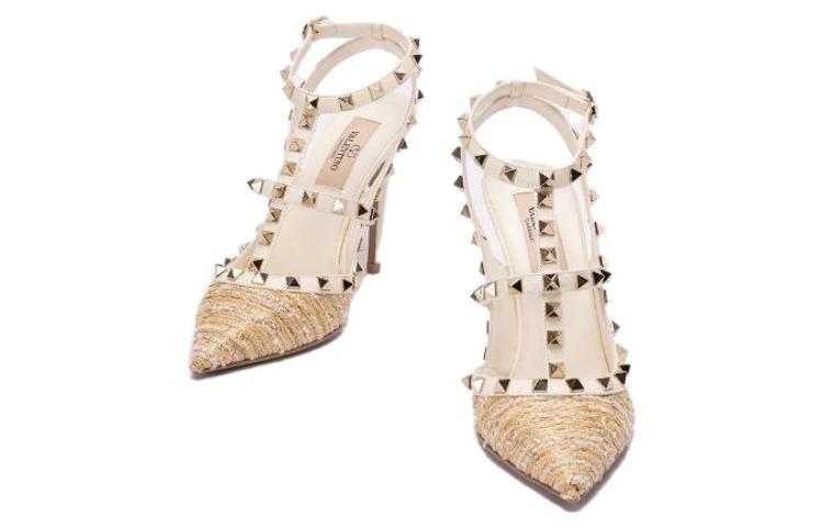 Lookbook (W) Valentino Kulit Tumit Tinggi Runcing 'Beige' 3W2S0393IIDK2F