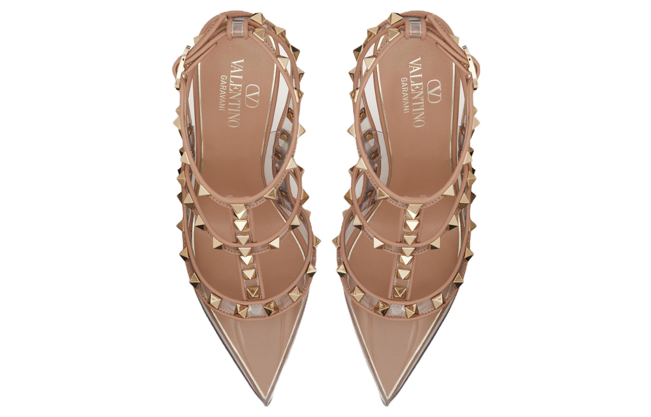 (W) Valentino Leather Rockstud Slingback Pumps 'Transparent Pink' 圖 3