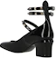 Shop (Women) Valentino Leather Round-Toe Buckle Block Heels 'Black' 2W2S0GJ2HNQ0NO