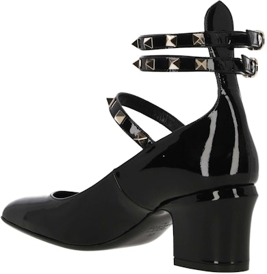 (Women) Valentino Leather Round-Toe Buckle Block Heels 'Black' 2W2S0GJ2HNQ0NO Shop (Women) Valentino Leather Round-Toe Buckle Block Heels 'Black' 2W2S0GJ2HNQ0NO