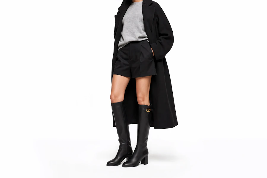 (W) But Kasut Kulit Tinggi Valentino Hujung Bulat Bertumit Tinggi 'Hitam' 3W0S0HY0DSH0NO Order (W) But Kasut Kulit Tinggi Valentino Hujung Bulat Bertumit Tinggi 'Hitam' 3W0S0HY0DSH0NO