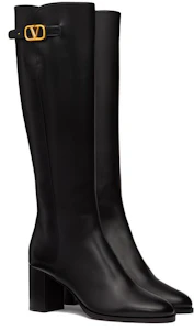 Lookbook (Women) Valentino Leather Round-Toe High-Heeled Tall Boots 'Black' 3W0S0HY0DSH0NO