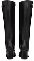 Purchase (Women) Valentino Leather Round-Toe High-Heeled Tall Boots 'Black' 3W0S0HY0DSH0NO