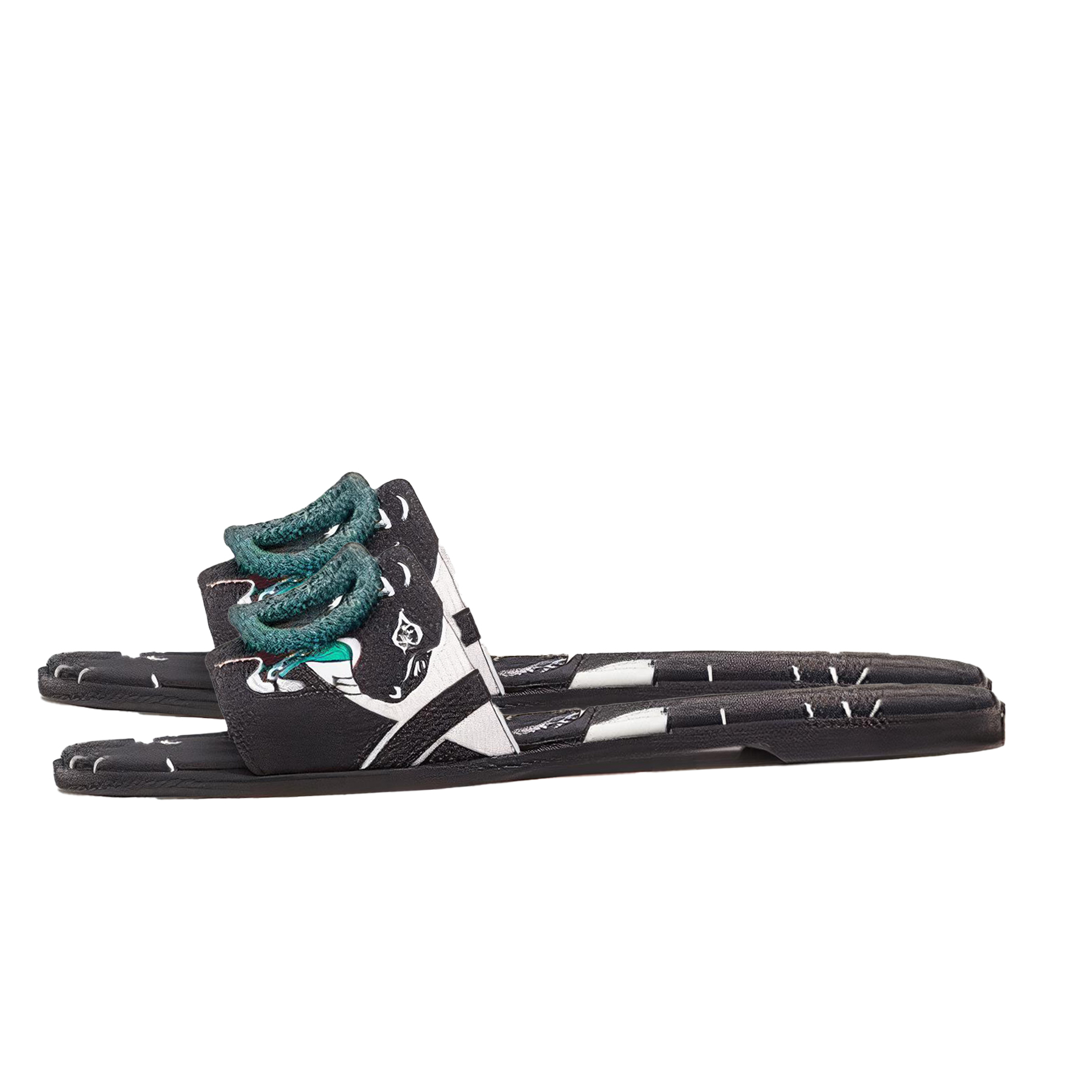 Lookbook (W) Valentino Chanclas Abiertas de Piel Punta Redonda 'Negro' 3W2S0BD5ISYQD7