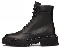(Women) Valentino Leather Round Toe Lace-Up Ankle Boots 'Black' 3W0S0HW8JUR0NO (Women) Valentino Leather Round Toe Lace-Up Ankle Boots 'Black' 3W0S0HW8JUR0NO