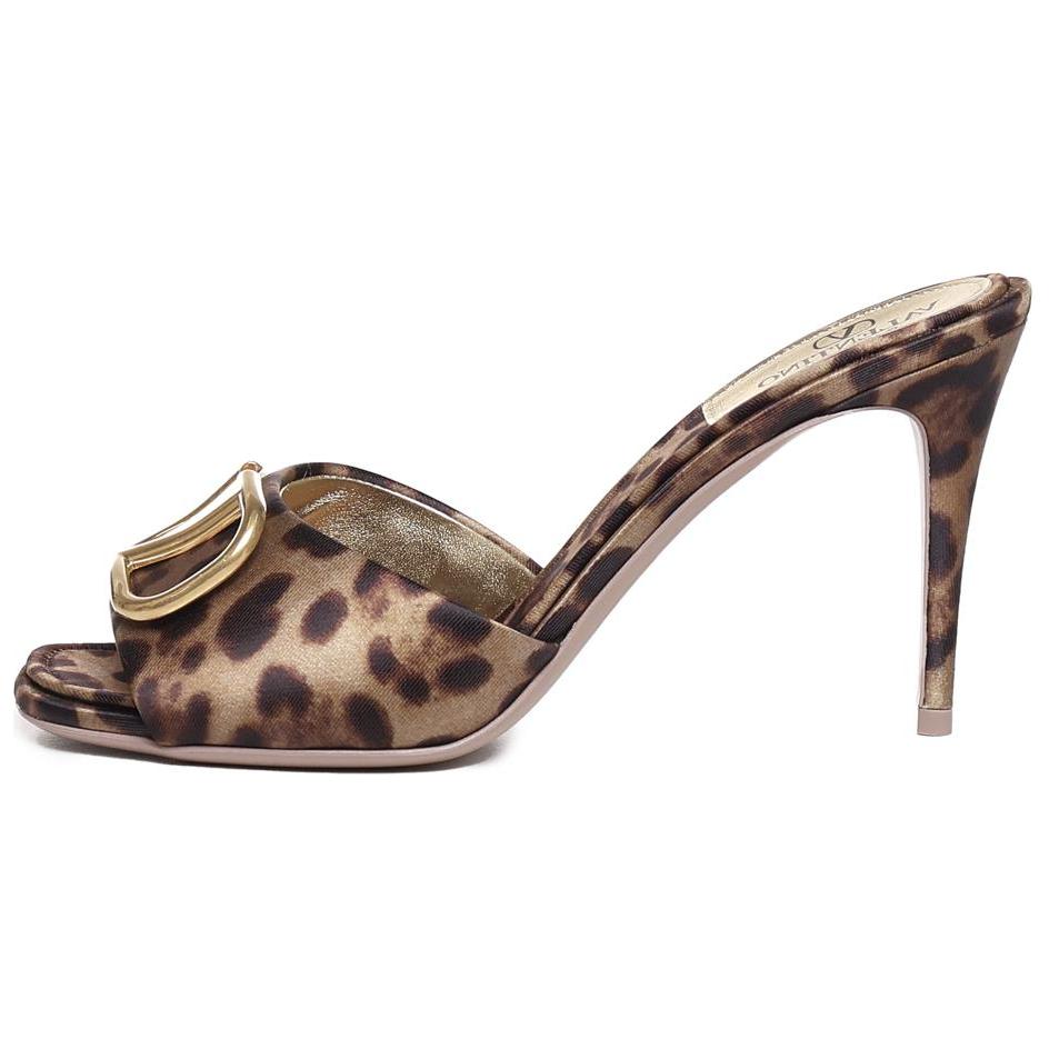 (W) Valentino Leather Round Toe Slip-On 'Brown'