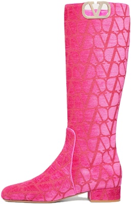 (Women) Valentino Leather Round Toe Zip High-Top Boot 'Pink' 2W2S0FT9EBHUWT Buy (Women) Valentino Leather Round Toe Zip High-Top Boot 'Pink' 2W2S0FT9EBHUWT