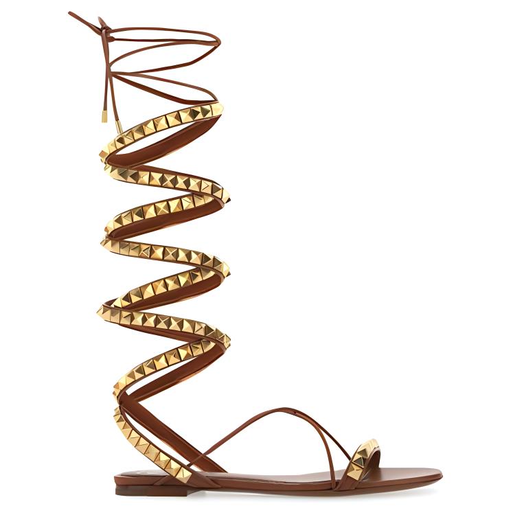 (W) Valentino Leather Sandal 'Brown' 圖 2