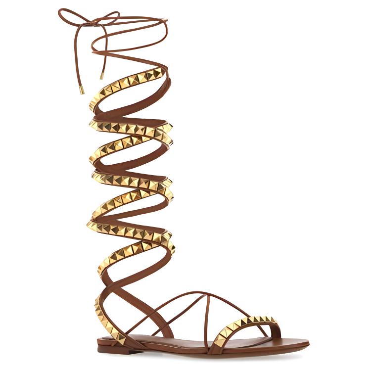 (W) Valentino Leather Sandal 'Brown' 圖 3