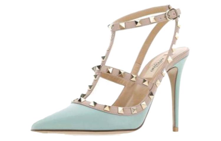 Shop (W) Valentino Sepatu Hak Tinggi Kulit Slingback 'Hijau' 2W2S0393VODKJD