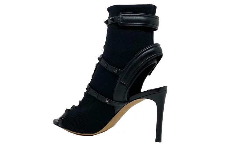 Shop (Women) Valentino Leather Stiletto 'Fashion Sandal Black' RW2S0J85UDI0NO