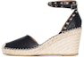 Buy (Women) Valentino Leather Studded Buckle Wedge 'Black Beige' 2W2S0780VTON02