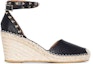 Order (Women) Valentino Leather Studded Buckle Wedge 'Black Beige' 2W2S0780VTON02