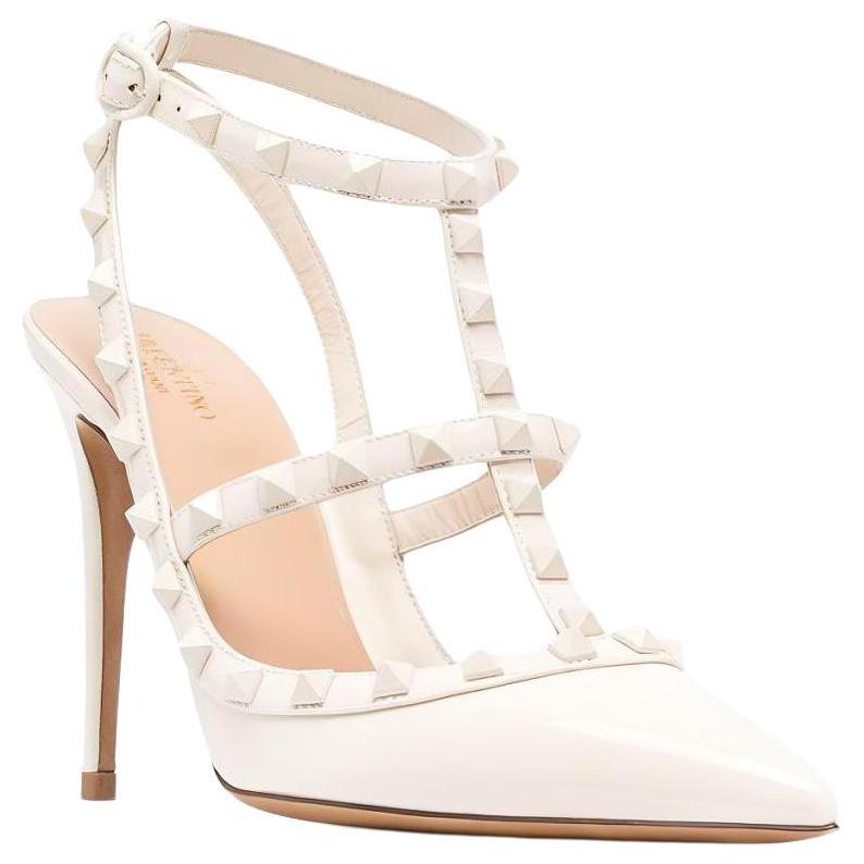 (W) Valentino Leather Studded Slide 'White Fashion' 圖 3