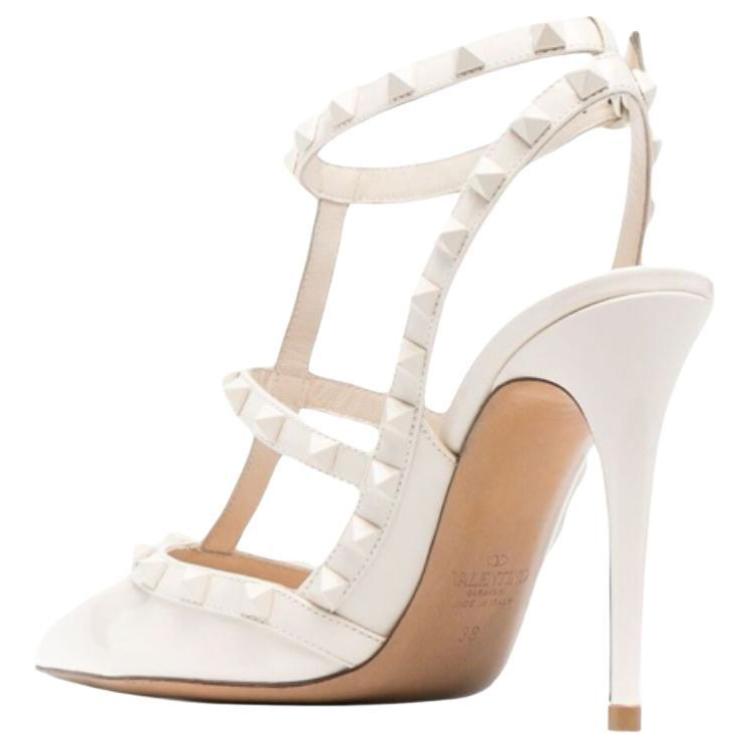 (W) Valentino Leather Studded Slide 'White Fashion' 圖 5