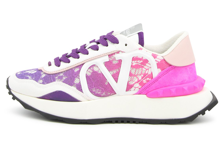 (W) Valentino Low-Top Sneaker 'Pink Purple White'