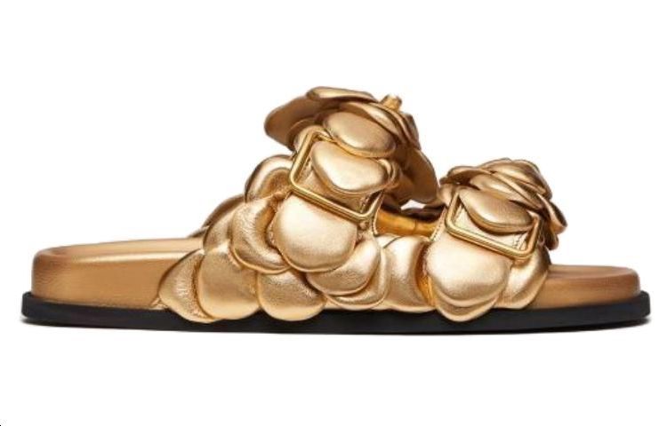 (W) Valentino Napa Leather Slippers 'Gold' 圖 2