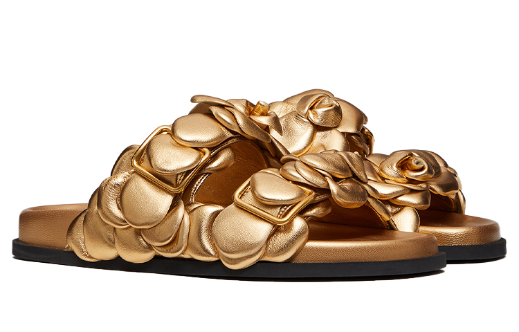 (W) Valentino Napa Leather Slippers 'Gold' 圖 3