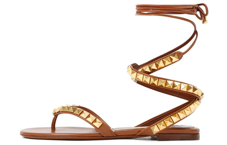 (Women) Valentino Nappa Leather Fashion Sandal 'Brown' XW0S0EK7HYHHG5